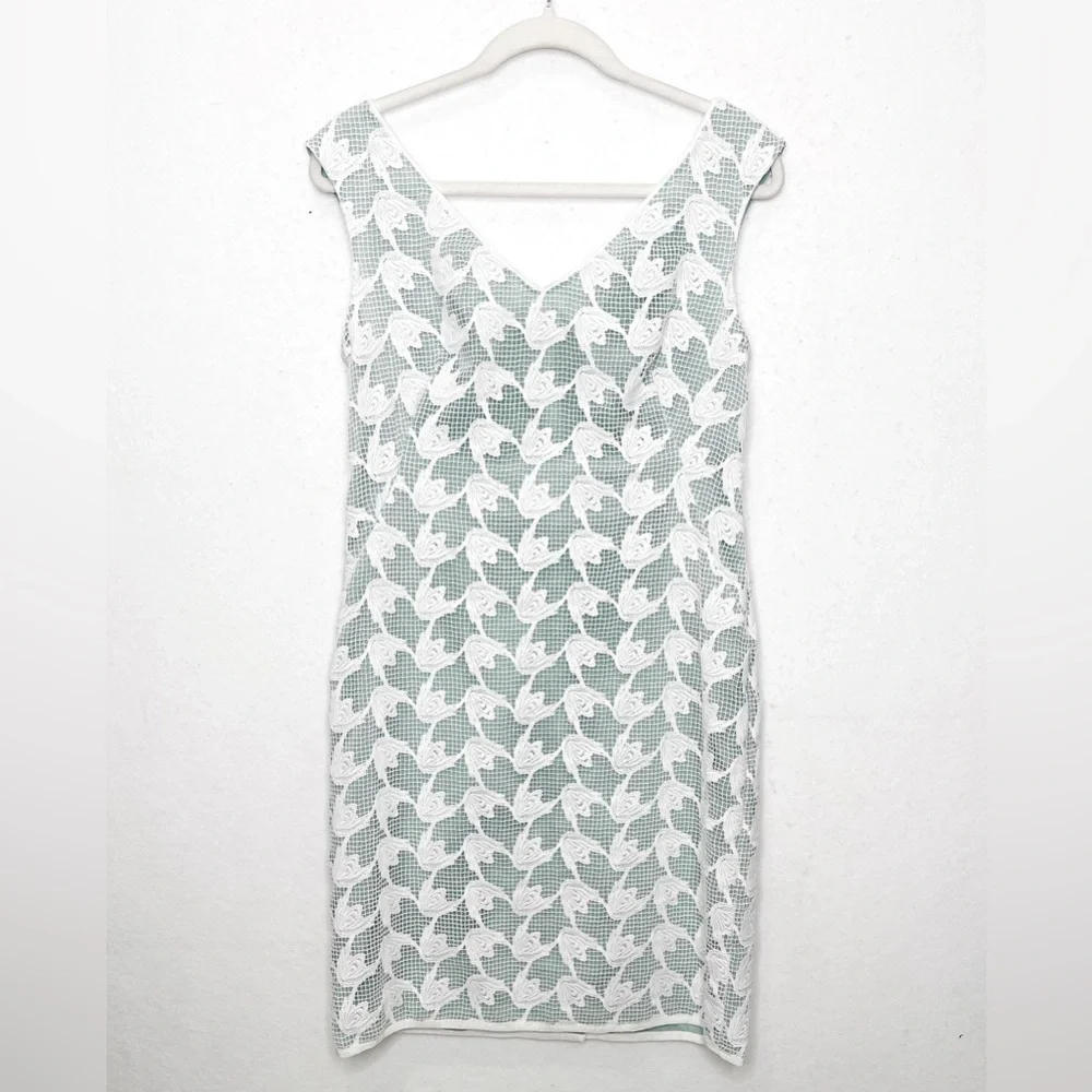 Tory Burch Brooklyn Lace Mini Dress Mint White Size 8